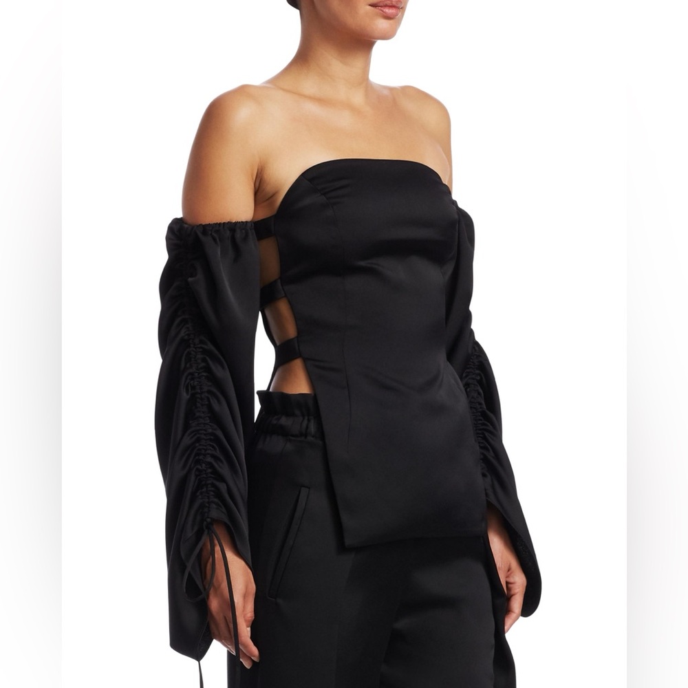 CULT GAIA AFRA BLACK STRAPLESS TOP